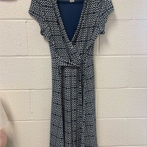 Liz Claiborne Navy and White Maxi Dress